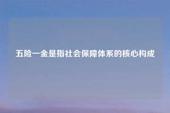 五险一金是指社会保障体系的核心构成