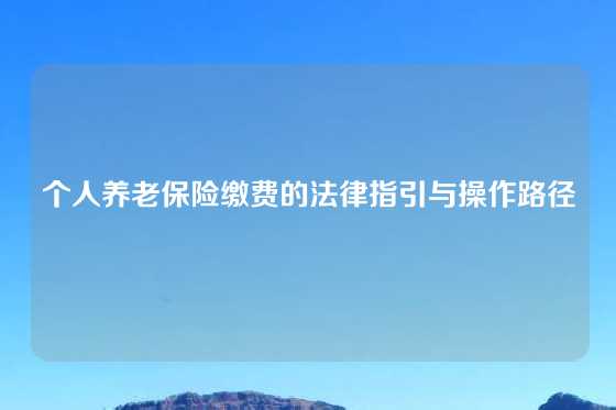 个人养老保险缴费的法律指引与操作路径