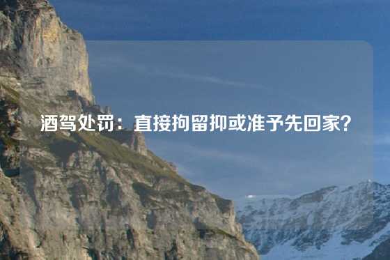 酒驾处罚：直接拘留抑或准予先回家？