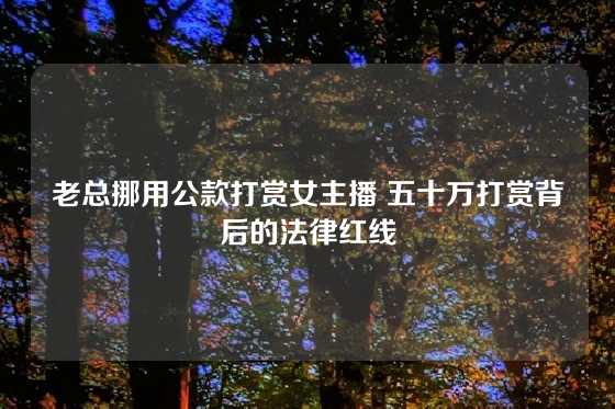 老总挪用公款打赏女主播 五十万打赏背后的法律红线