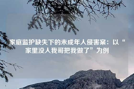 家庭监护缺失下的未成年人侵害案：以“家里没人我哥把我做了”为例