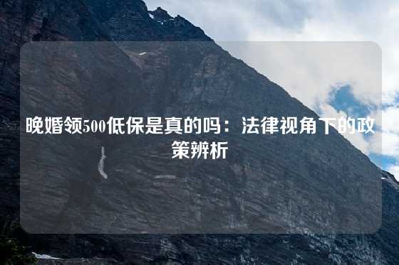 晚婚领500低保是真的吗：法律视角下的政策辨析