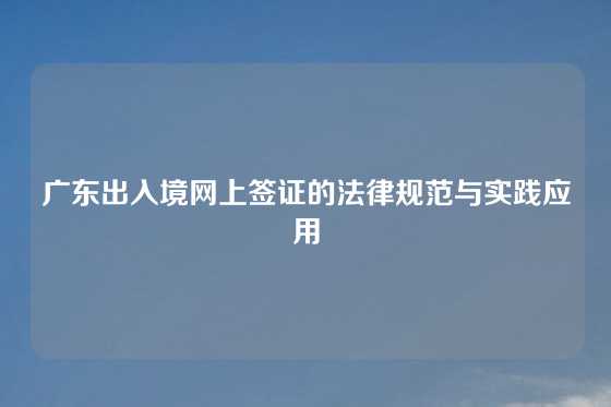 广东出入境网上签证的法律规范与实践应用