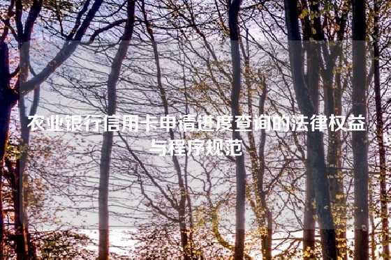农业银行信用卡申请进度查询的法律权益与程序规范